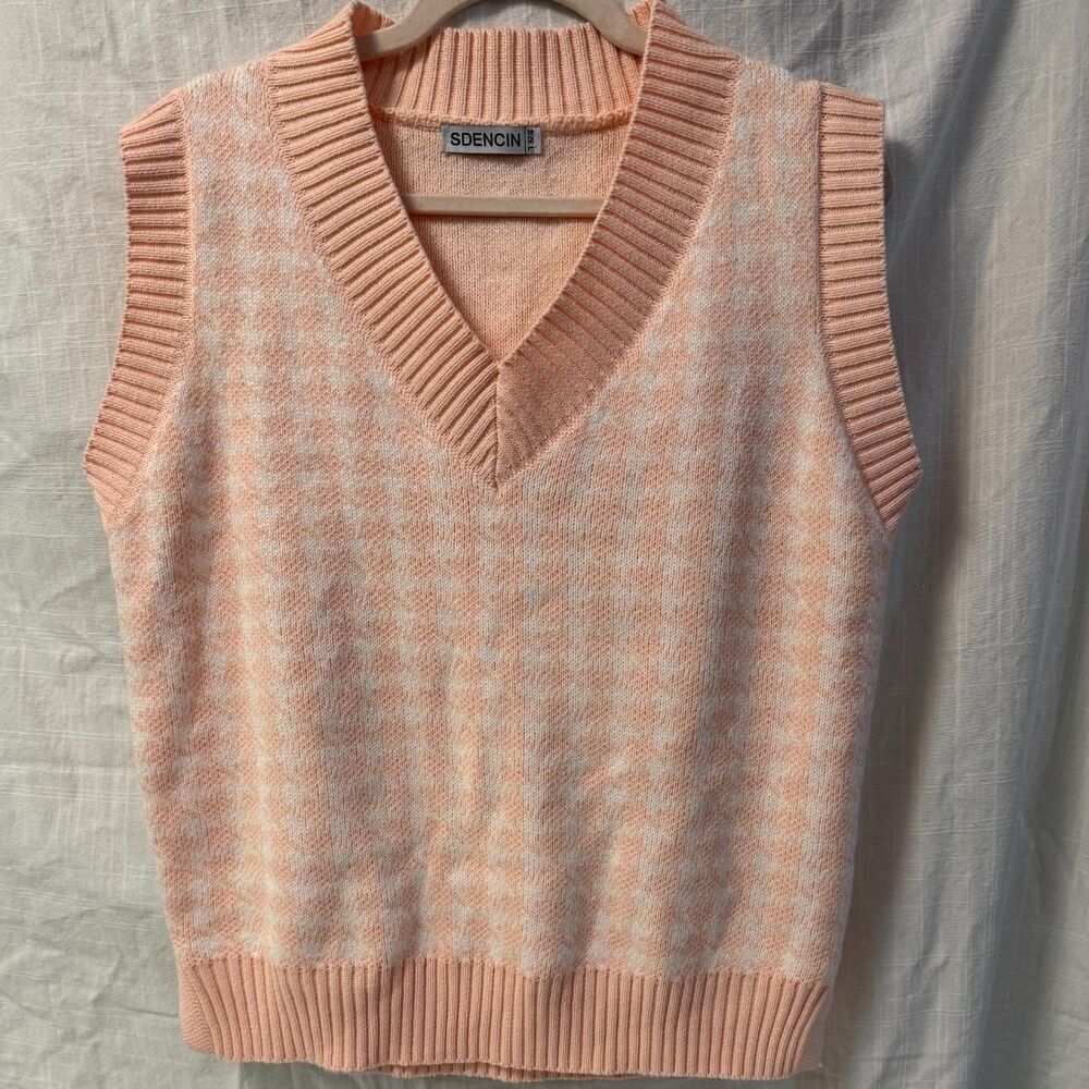 SDENCIN Women's Pink and Cream Jumper